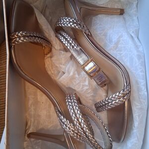 Badgley Mischka Metallic Braided Heels